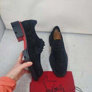 Christian Louboutin MENS Black Our Georges L Suede Lace Up Shoe